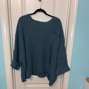 She and Sky green oversized sweater.